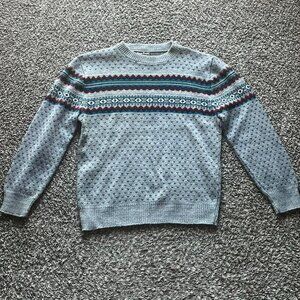 Vintage Royal Knight Sweater Mens Medium Gray Striped Western Aztec Dadcore Top